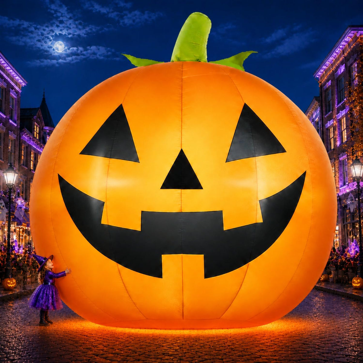zukakii 10FT Giant Halloween Inflatables Decoration Outdoor Pumpkin Huge Halloween Blow Up Yard Decorations