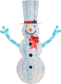 6 ft Iridescent Lighted Snowman - Pre Lit Outdoor Christmas Decoration - 105 Lights for Indoor or Yard Decor