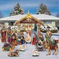 Geelin 16 Pcs Large Nativity Scene Outdoor Display with Stakes,Classic / Outside Christmas Nativity