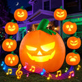 5FT Halloween Inflatables Outdoor Decorations with Projector Face and Music / Halloween Inflatable Pumpkin,