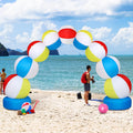 Rattanview Inflatable Beach Ball Arch 8 ft Summer Party Decoration / Inflatable Balloon Backdrop for Pool