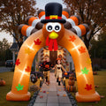 Spinosaurus 9FT Thanksgiving Inflatable Turkey Arch Thanksgiving Inflatables Outdoor Decorations Blow Ups