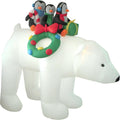 8 FT Christmas Inflatable Three Penguins on Polar Bear / LED Lights, Outdoor Indoor, Blow Up Lawn, Holiday