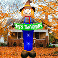 BLOWOUT FUN 10ft Giant Inflatable Thanksgiving Scarecrow Built-in Lights / Blow Up Fall Autumn Harvest Decor